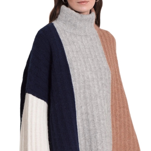 ELEVEN SIX Talia Mock Neck Alpaca Blend Poncho Sweater Medium/Large - Picture 4 of 11